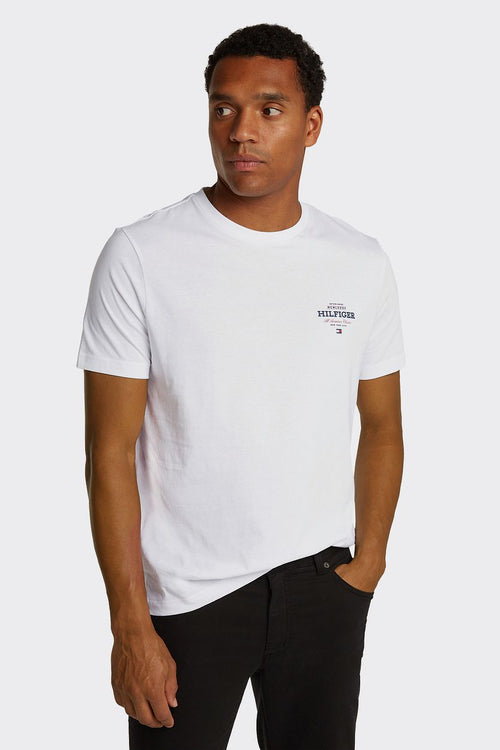 Tommy Hilfiger t-shirt logo monotype wit | Regular-fit