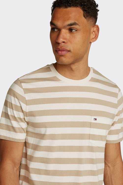 Tommy Hilfiger t-shirt streep beige | Regular-fit