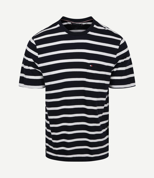 T-shirt streep donkerblauw