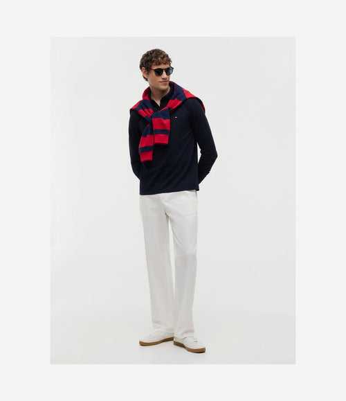 Longsleeve polo donkerblauw