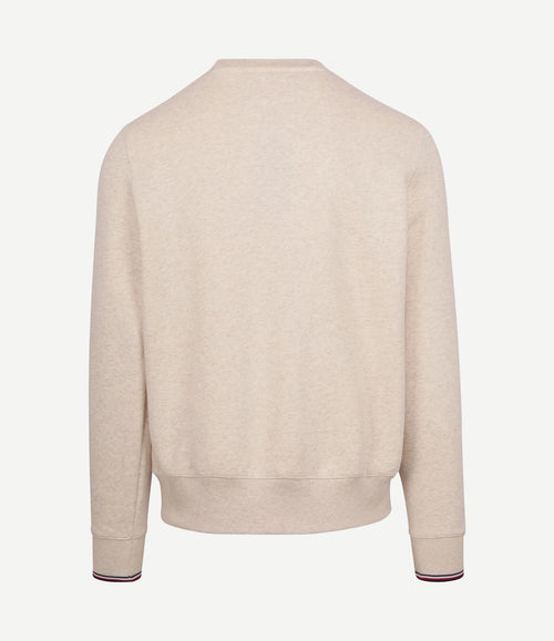 Sweater logo tipped greige