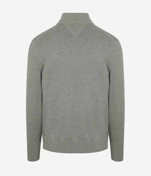 Tommy Hilfiger halve rits trui essential grijs | Regular-fit