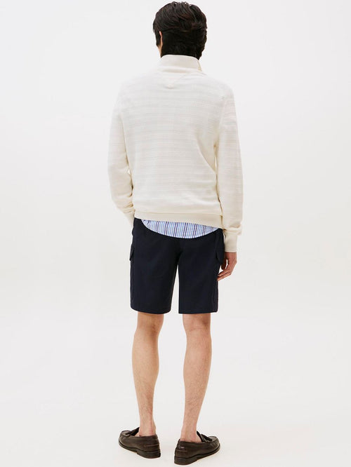 Pullover halfzip structure ivory