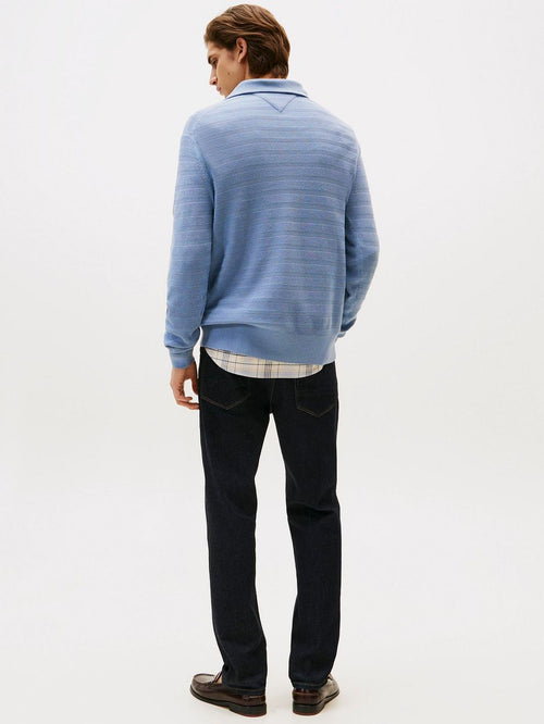 Pullover halfzip structure indigo