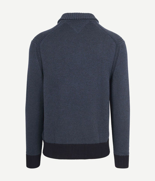 Vest mouliné donkerblauw