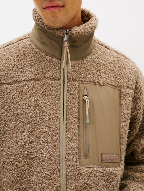 Vest teddy fleece taupe