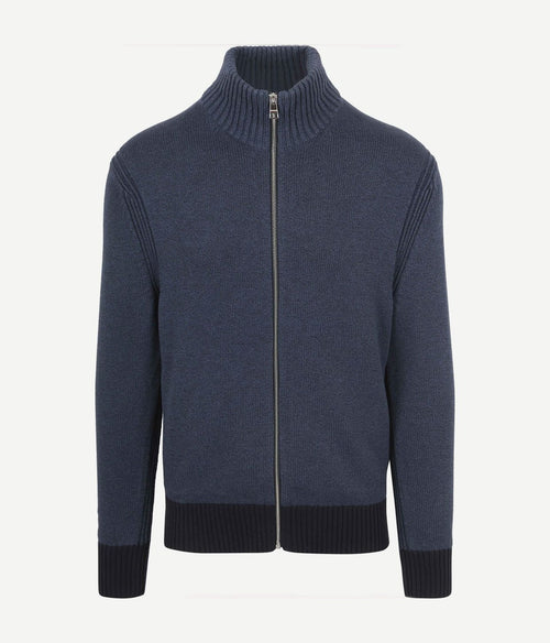 Vest mouliné donkerblauw