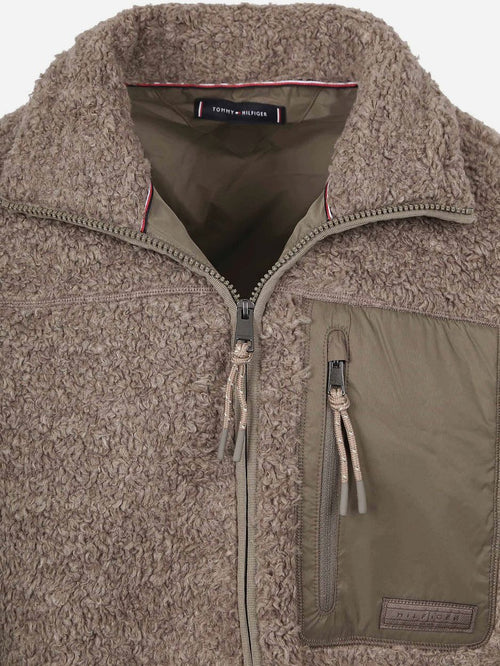 Tommy Hilfiger vest teddy fleece taupe | Regular-fit