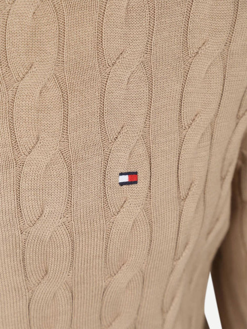 Vest zip cable beige