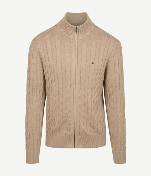 Vest zip cable beige