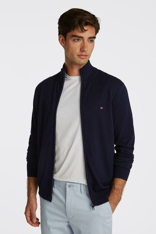 Tommy Hilfiger vest zip donkerblauw | Regular-fit