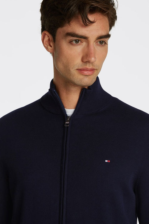 Tommy Hilfiger vest zip donkerblauw | Regular-fit
