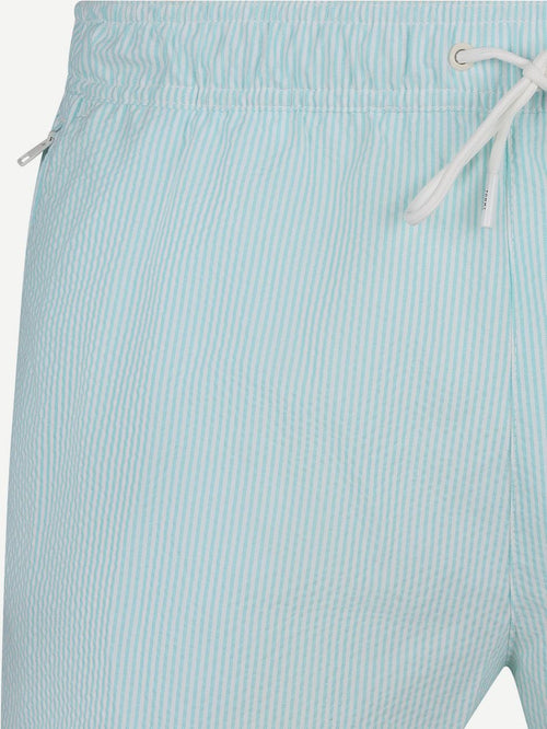 Zwembroek drawstring seersucker aqua