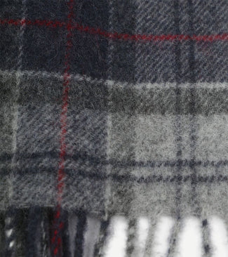 Sjaal tartan lamswol grijs