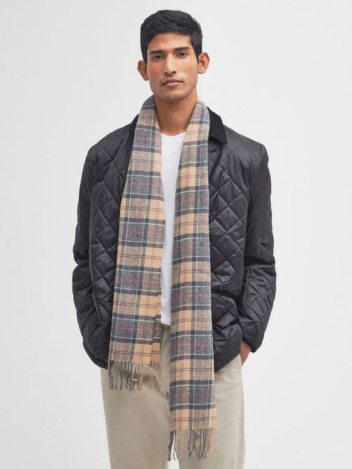 Sjaal tartan lamswol beige