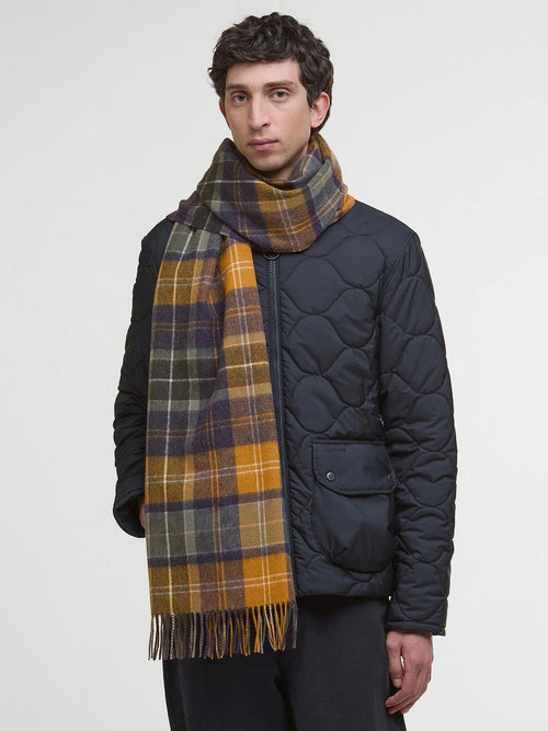 Sjaal patchwork tartan geel