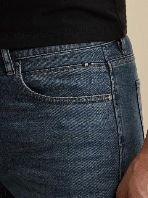 V40 rider denim short blauw