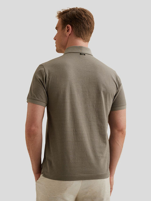 Jersey poloshirt streep taupe