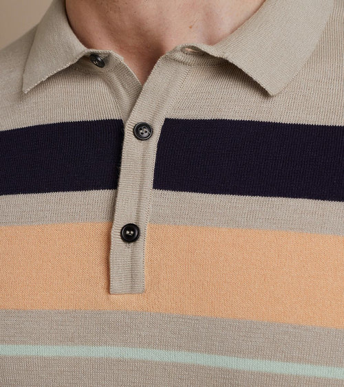 Knitted polo beige