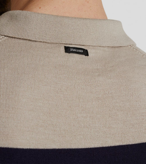 Knitted polo beige