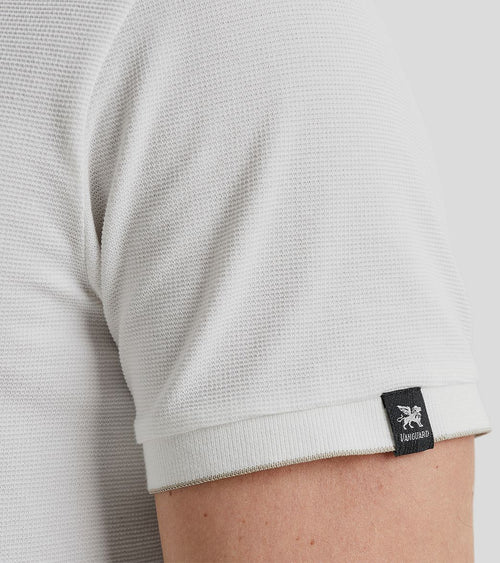 Knitted poloshirt ecru
