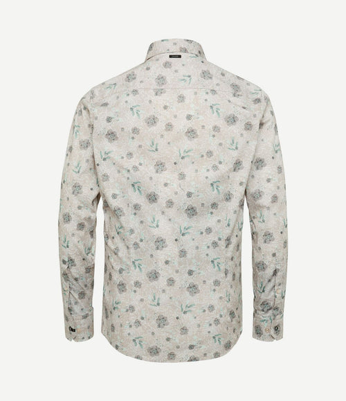Overhemd bloemen beige
