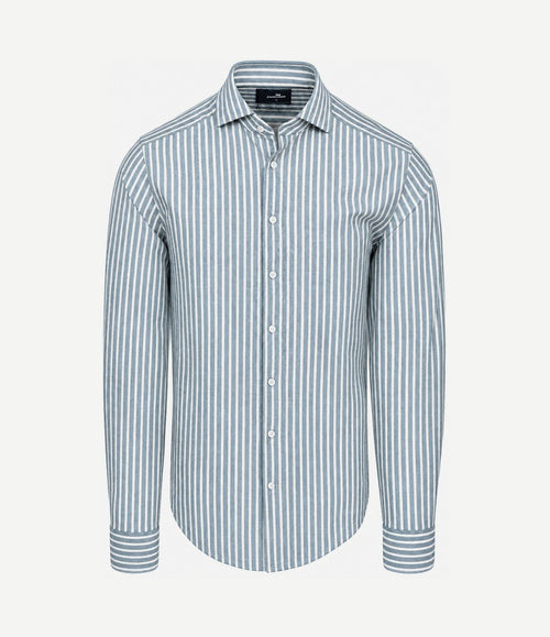 Overhemd elevated knit streep blauw