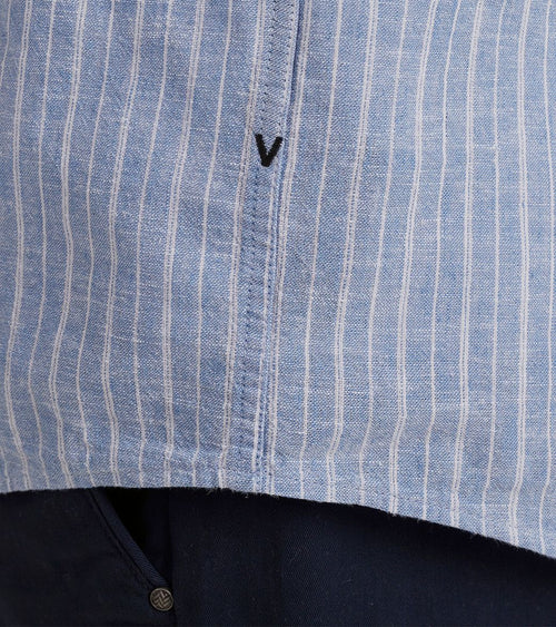 Vanguard overhemd linnen strepen blauw