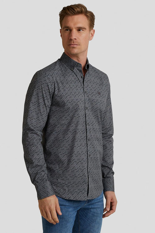 Vanguard overhemd print antraciet | Regular-fit