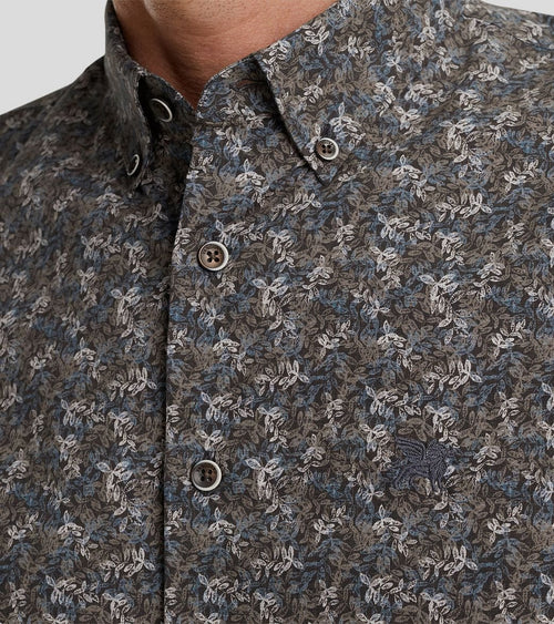 Vanguard overhemd print bruin | Regular-fit