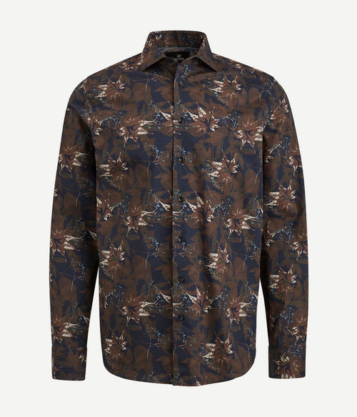 Vanguard overhemd print donkerblauw | Regular-fit