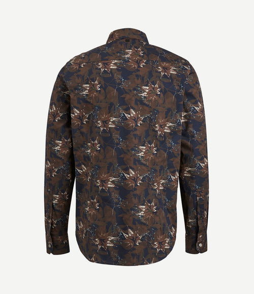 Overhemd print donkerblauw