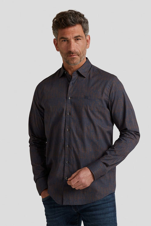 Vanguard overhemd print donkerblauw | Regular-fit