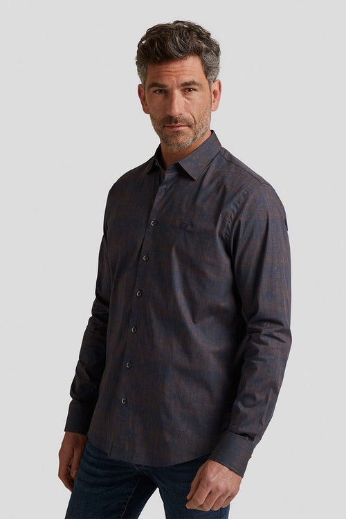 Vanguard overhemd print donkerblauw | Regular-fit
