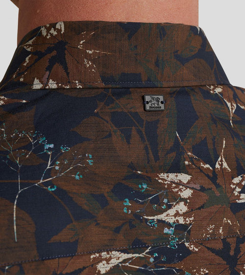 Overhemd print donkerblauw