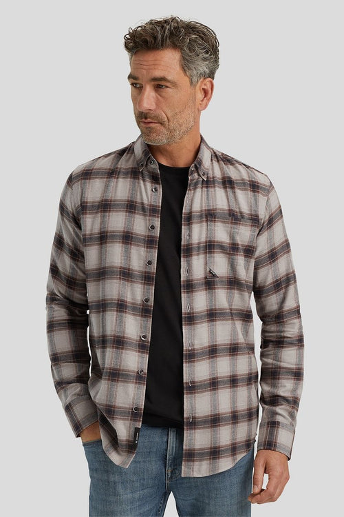 Vanguard overhemd ruiten taupe | Regular-fit