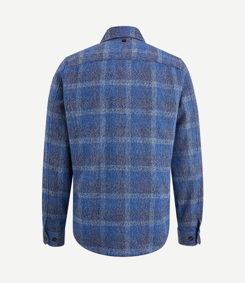 Overshirt brushed ruit blauw