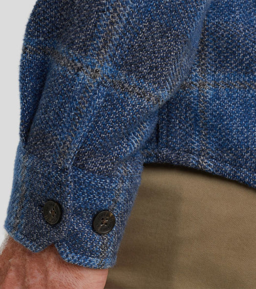 Overshirt brushed ruit blauw
