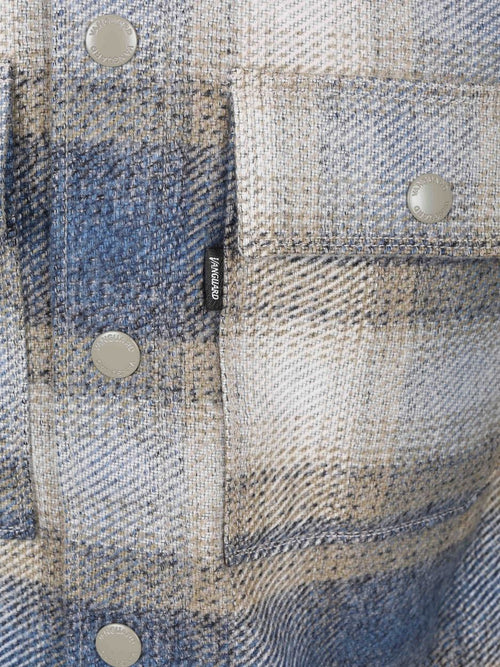 Overshirt brushed ruiten blauw