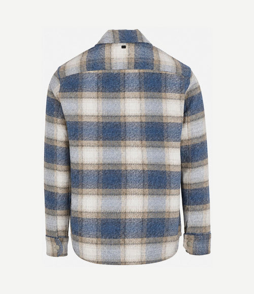 Overshirt brushed ruiten blauw