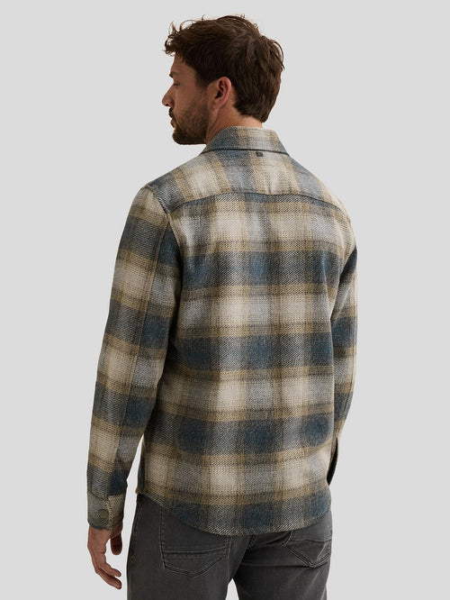 Overshirt brushed ruiten blauw