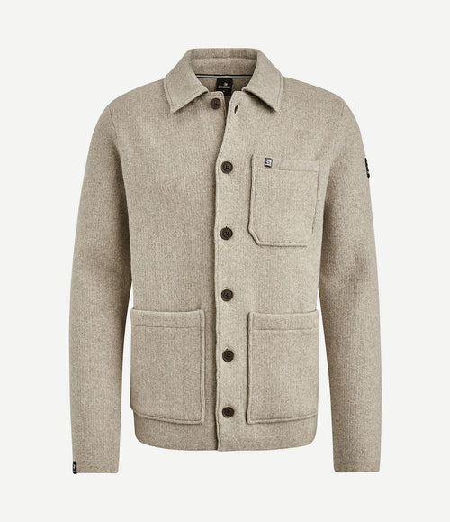 Overshirt button beige