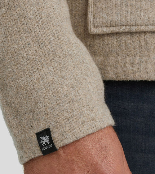 Overshirt button beige