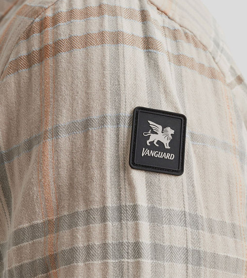 Overshirt ruiten beige