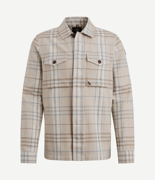 Overshirt ruiten beige