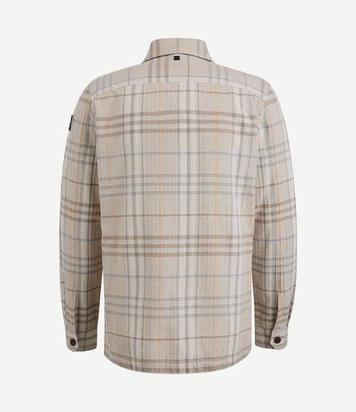 Overshirt ruiten beige