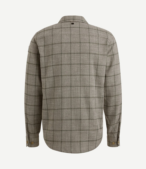 Overshirt ruiten taupe
