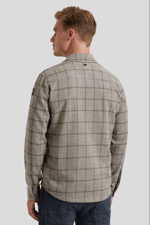 Overshirt ruiten taupe