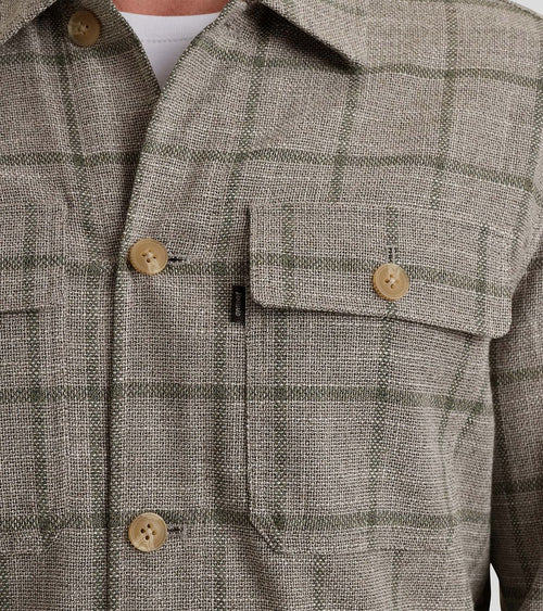 Overshirt ruiten taupe