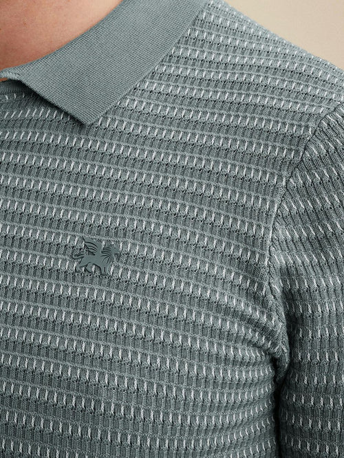 Knitted poloshirt arona blauw